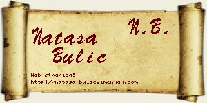 Nataša Bulić vizit kartica